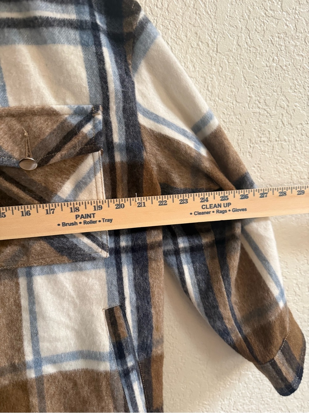 Zara Brown, Blue & Cream Plaid Shacket - Picture 7 of 7
